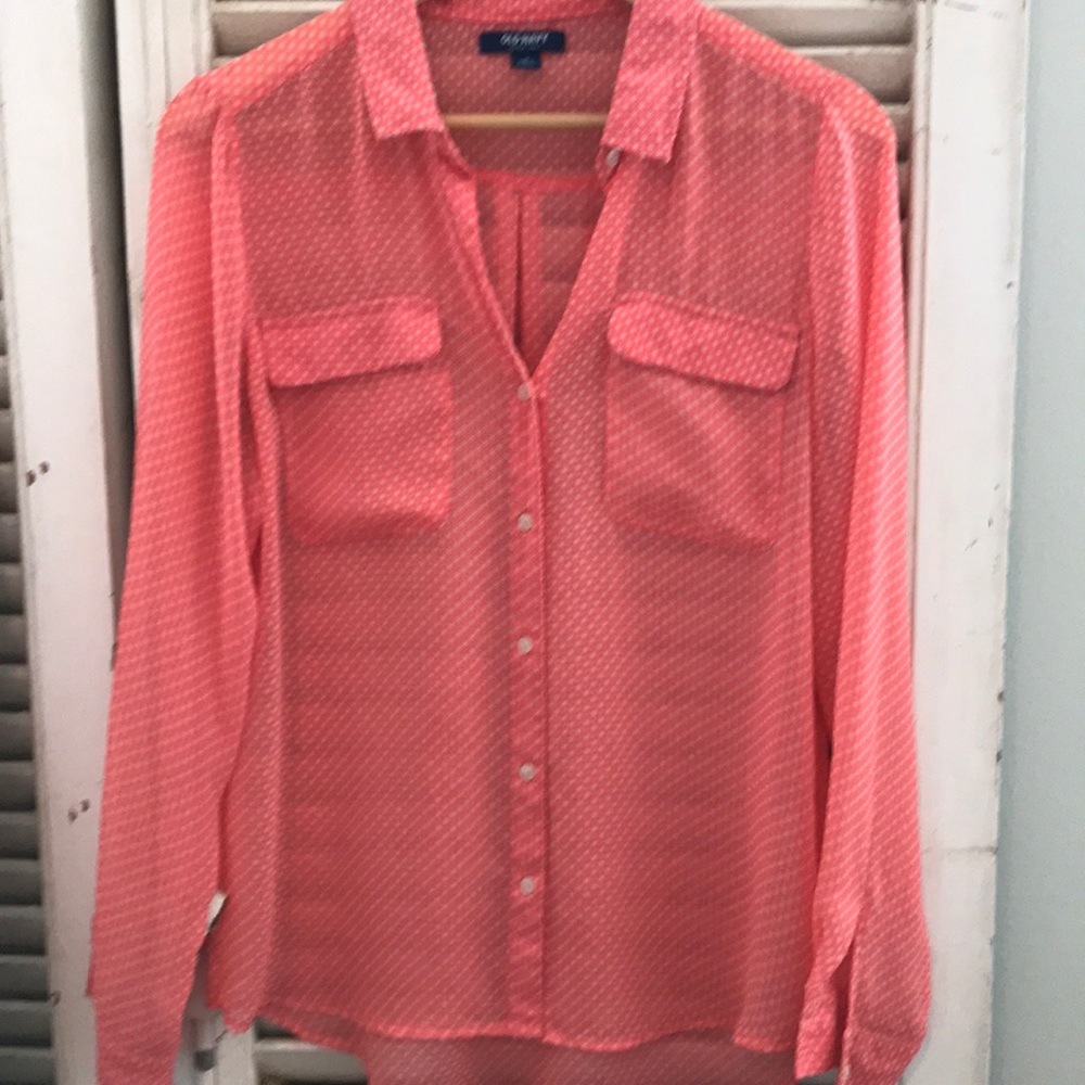 Long sleeve peach blouse